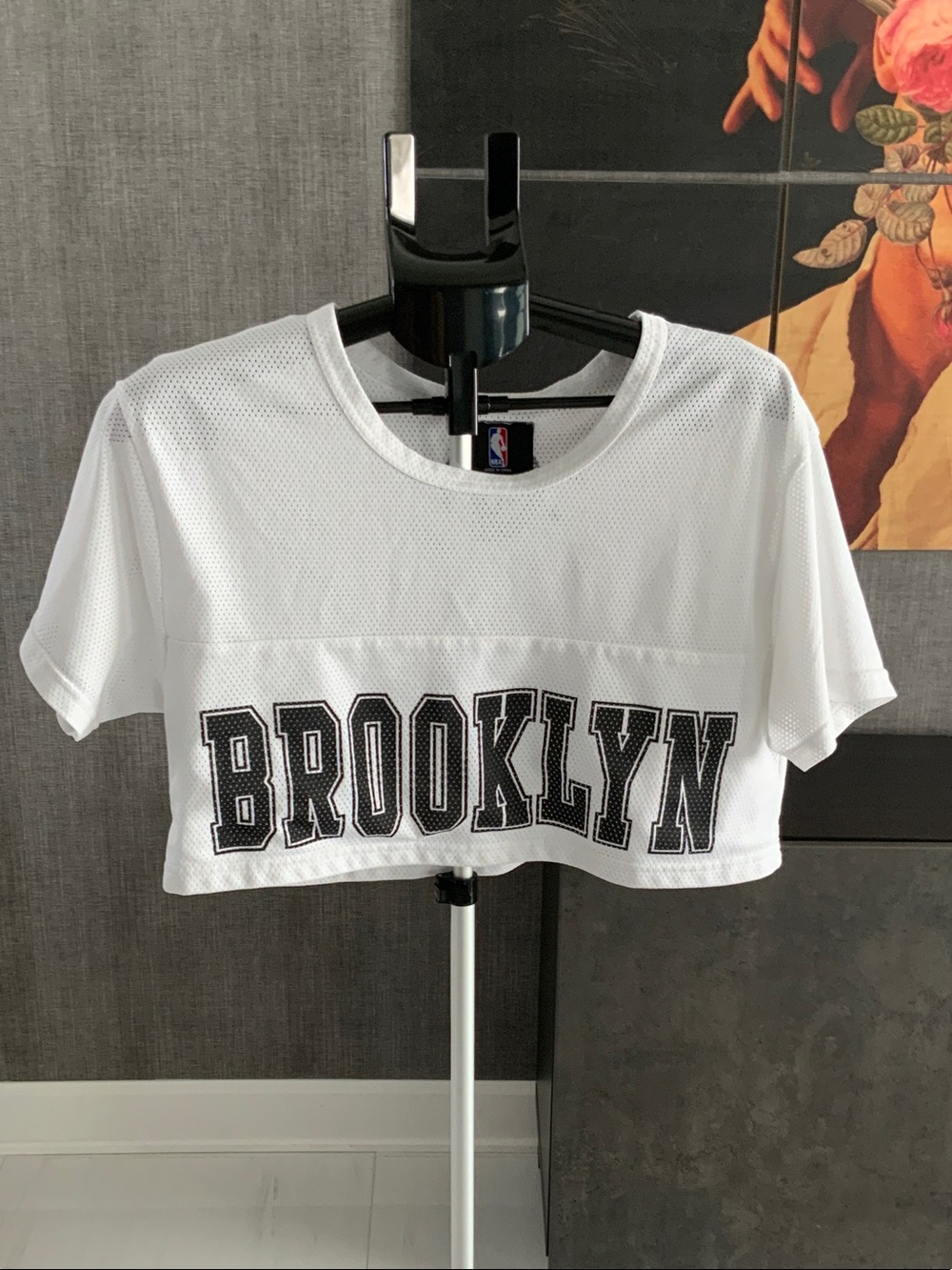NBA Brooklyn Nets White Mesh Jersey with black logo M